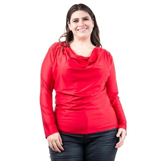 Foto 1 | Foto 1 | Blusa Elegante De Satín Roman Fashion /tallas Extras, 1787 (rojo) Rojo
