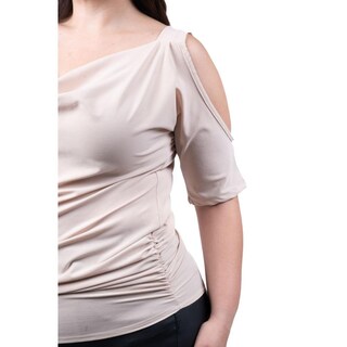 Foto 4 | Foto 4 | Blusa Escote Drapeado Roman Fashion /tallas Extras, 1881 (beige) Beige