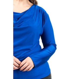 Foto 4 | Foto 4 | Blusa Elegante De Satín Roman Fashion /tallas Extras, 1787 (azul Rey) Azul