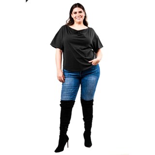 Foto 5 | Foto 5 | Blusa Escote Drapeado Roman Fashion /tallas Extras, 228 (negro) Negro
