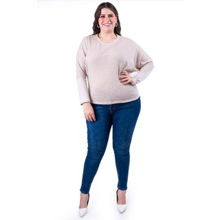 Foto 1 | Foto 1 | Blusa Manga Murcielago Roman Fashion /tallas Extras, 8848 (beige) Beige