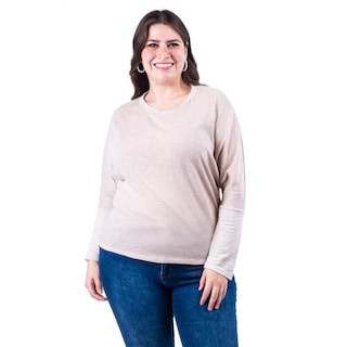 Foto 4 | Foto 4 | Blusa Manga Murcielago Roman Fashion /tallas Extras, 8848 (beige) Beige