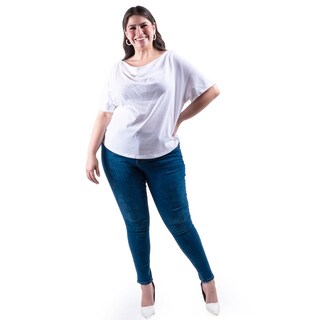 Foto 2 | Foto 2 | Blusa Escote Drapeado Roman Fashion /tallas Extras, 228 (blanco) Blanco