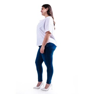 Foto 3 | Foto 3 | Blusa Escote Drapeado Roman Fashion /tallas Extras, 228 (blanco) Blanco
