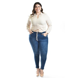 Foto 4 | Foto 4 | Blusa Con Jareta Ajustable Roman Fashion /tallas Extras, 1838 (beige) Beige