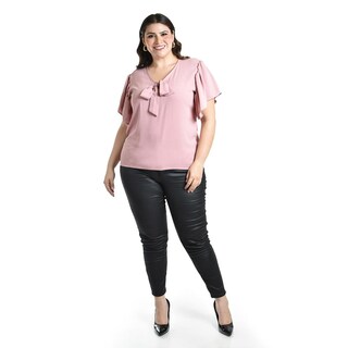 Foto 5 | Foto 5 | Blusa Con Moño Al Frente Roman Fashion /tallas Extras, 1874 (rosa) Rosa