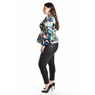 Foto 2 | Foto 2 | Blusa Satinada Multicolor Roman Fashion /tallas Extras, 1844 (verde / Azul) Multicolor