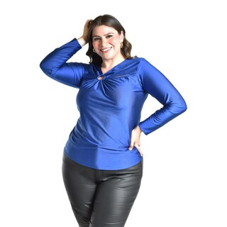 Foto 4 | Foto 4 | Blusa Con Abertura Asimetrica Roman Fashion /tallas Extras, 1841 (azul Rey) Azul