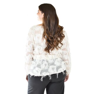 Foto 3 | Foto 3 | Blusa Con Diseño Texturizado Roman Fashion / Tallas Extras, 5105 (blanco) Blanco