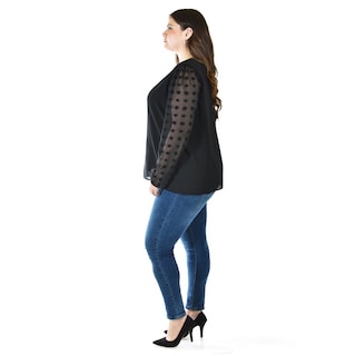 Foto 2 | Foto 2 | Blusa De Mangas Con Relieve Roman Fashion /tallas Extras, 5107 (negro) Negro