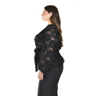 Foto 2 | Foto 2 | Blusa Con Diseño Texturizado Roman Fashion / Tallas Extras, 5105 (negro) Negro