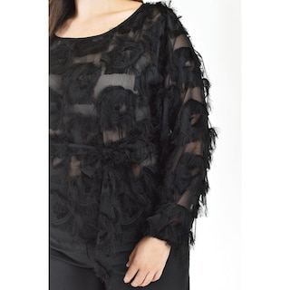 Foto 4 | Foto 4 | Blusa Con Diseño Texturizado Roman Fashion / Tallas Extras, 5105 (negro) Negro