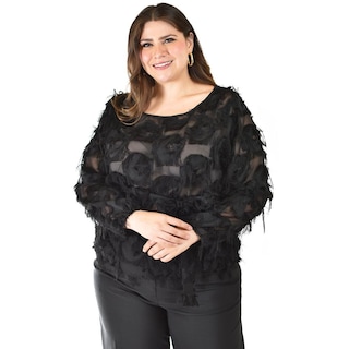 Foto 5 | Foto 5 | Blusa Con Diseño Texturizado Roman Fashion / Tallas Extras, 5105 (negro) Negro