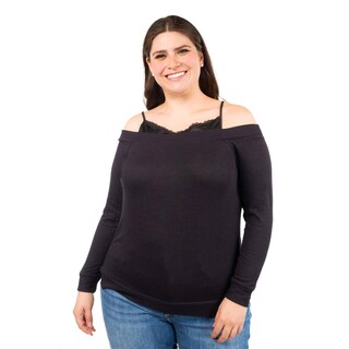 Foto 1 | Foto 1 | Blusa Diseño Doble Prenda Roman Fashion /tallas Extras, 1130 (negro) Negro