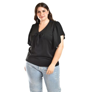 Foto 2 | Foto 2 | Blusa Con Moño Al Frente Roman Fashion /tallas Extras, 1874 (negro) Negro