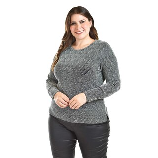 Foto 4 | Foto 4 | Blusa Con Patron Geometrico Roman Fashion /tallas Extras, 5109 (plateado) Plateado