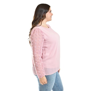 Foto 2 | Foto 2 | Blusa de Mangas con Relieve Roman Fashion 5107 Rosa Tallas Extras