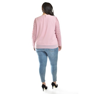 Foto 3 | Foto 3 | Blusa de Mangas con Relieve Roman Fashion 5107 Rosa Tallas Extras