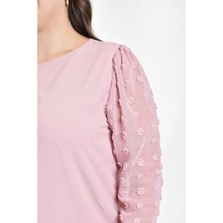 Foto 4 | Foto 4 | Blusa de Mangas con Relieve Roman Fashion 5107 Rosa Tallas Extras