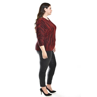 Foto 2 | Foto 2 | Blusa De Hilos Brillantes Roman Fashion /tallas Extras, 5108 (rojo) Rojo