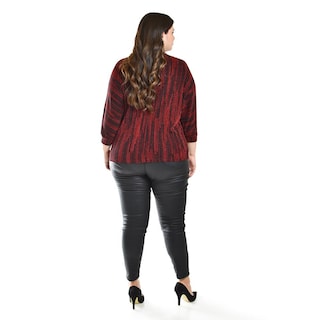 Foto 3 | Foto 3 | Blusa De Hilos Brillantes Roman Fashion /tallas Extras, 5108 (rojo) Rojo