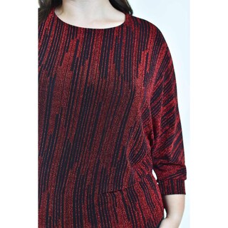 Foto 4 | Foto 4 | Blusa De Hilos Brillantes Roman Fashion /tallas Extras, 5108 (rojo) Rojo