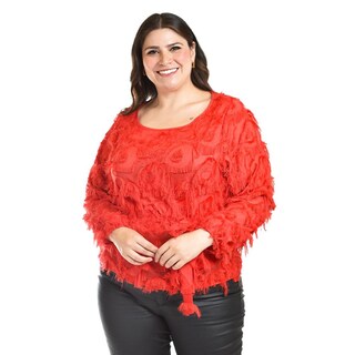 Foto 1 | Foto 1 | Blusa Con Diseño Texturizado Roman Fashion / Tallas Extras, 5105 (rojo) Rojo