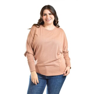 Foto 1 | Foto 1 | Blusa Con Manga Kimino Roman Fashion /tallas Extras, 1041 (cafe) Cafe