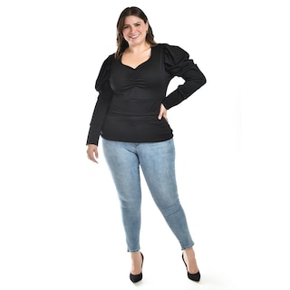 Foto 5 | Foto 5 | Blusa Casual Roman Fashion Tallas Extras 1785 Negro