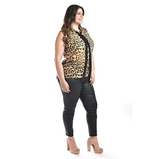 Foto 2 | Foto 2 | Blusa Animal Print Con Lazo Roman Fashion /tallas Extras, 207 (animal Print) Cafe