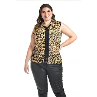 Foto 6 | Foto 6 | Blusa Animal Print Con Lazo Roman Fashion /tallas Extras, 207 (animal Print) Cafe