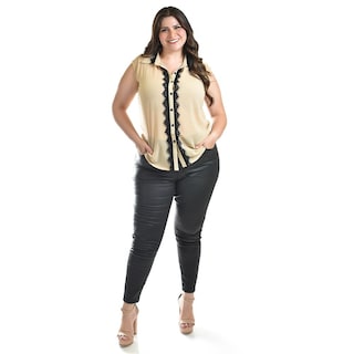 Foto 4 | Foto 4 | Blusa Con Detalle De Encanje Roman Fashion /tallas Extras, 8004 (beige) Beige