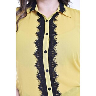 Foto 4 | Foto 4 | Blusa Con Detalle De Encaje Roman Fashion /tallas Extras, 8004 (amarillo) Amarillo