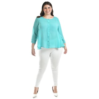 Foto 1 | Foto 1 | Blusa Con Abertura En Espalda Roman Fashion /talllas Extras, 8035 (menta) Verde Claro