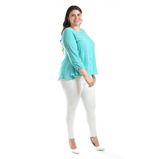 Foto 2 | Foto 2 | Blusa Con Abertura En Espalda Roman Fashion /talllas Extras, 8035 (menta) Verde Claro