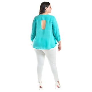Foto 3 | Foto 3 | Blusa Con Abertura En Espalda Roman Fashion /talllas Extras, 8035 (menta) Verde Claro