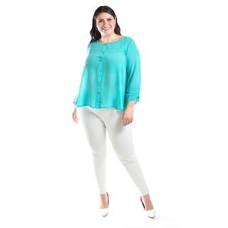 Foto 4 | Foto 4 | Blusa Con Abertura En Espalda Roman Fashion /talllas Extras, 8035 (menta) Verde Claro