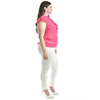 Foto 2 | Foto 2 | Blusa Con Detalle De Olan Roman Fashion / Tallas Extras, 8048 (fiusha) Fucsia
