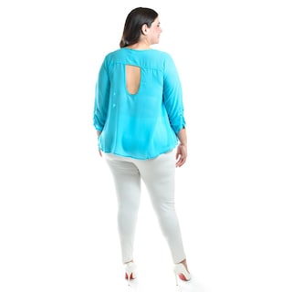 Foto 3 | Foto 3 | Blusa Con Abertura En Espalda Roman Fashion /talllas Extras, 8035 (azul Claro) Azul