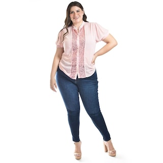Foto 5 | Foto 5 | Blusa Con Detalles De Lentejuela Roman Fashion /tallas Extras, 8034 (rosa) Rosa
