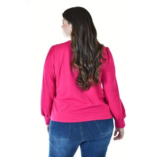 Foto 3 | Foto 3 | Blusa con Flor en Hombro Roman Fashion 5106 Fucsia para Mujer
