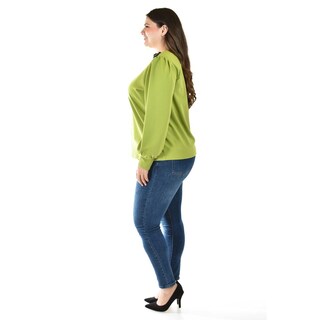 Foto 2 | Foto 2 | Blusa Con Detalle De Flor En Hombro Roman Fashion /tallas Extras, 5106 (verde) Verde