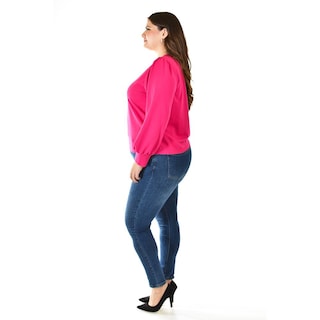 Foto 2 | Foto 2 | Blusa con Flor en Hombro Roman Fashion 5106 Fucsia para Mujer