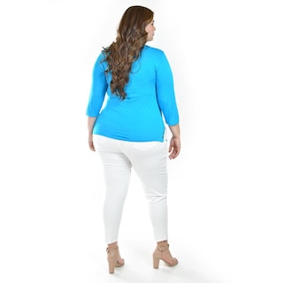 Foto 3 | Foto 3 | Blusa Con Detalles Metalicos Roman Fashion /tallas Extras, 276 (azul Claro) Azul