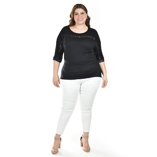 Foto 5 | Foto 5 | Blusa Con Detalle De Encaje Roman Fashion /tallas Extras, 242 (negro) Negro