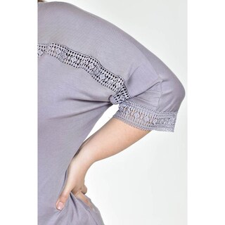 Foto 4 | Foto 4 | Blusa Con Detalle De Encanje Roman Fashion /tallas Extras, 242 (lila) Lila