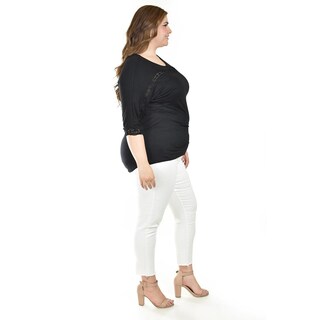 Foto 2 | Foto 2 | Blusa Con Detalle De Encaje Roman Fashion /tallas Extras, 242 (negro) Negro