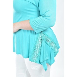 Foto 4 | Foto 4 | Blusa Asimetrica Con Detalles De Encaje Roman Fashion /tallas Extras, 274 (menta) Verde Claro