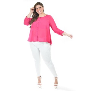 Foto 2 | Foto 2 | Blusa Con Abertura En Espalda Roman Fashion /talllas Extras, 8035 (fiusha) Fucsia