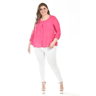 Foto 5 | Foto 5 | Blusa Con Abertura En Espalda Roman Fashion /talllas Extras, 8035 (fiusha) Fucsia